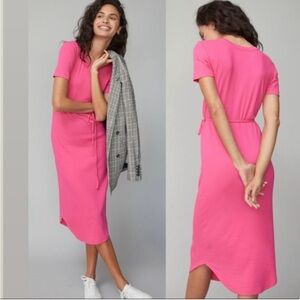 Anthropologie Addy Ribbed Midi Dress in Pink